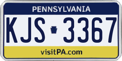 PA license plate KJS3367