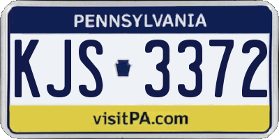 PA license plate KJS3372