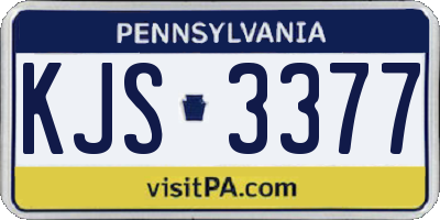 PA license plate KJS3377