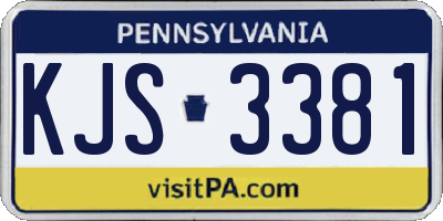 PA license plate KJS3381