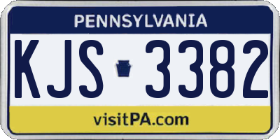 PA license plate KJS3382