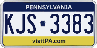 PA license plate KJS3383