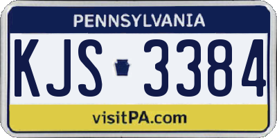 PA license plate KJS3384