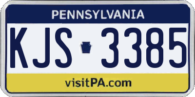 PA license plate KJS3385