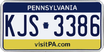 PA license plate KJS3386
