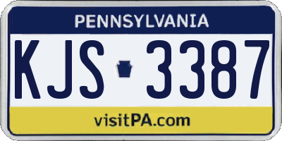 PA license plate KJS3387