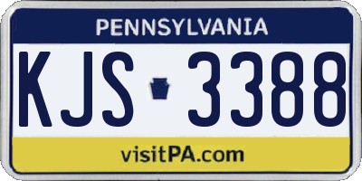PA license plate KJS3388