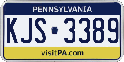 PA license plate KJS3389
