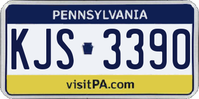 PA license plate KJS3390