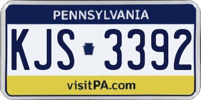 PA license plate KJS3392