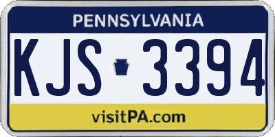 PA license plate KJS3394