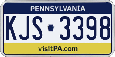 PA license plate KJS3398