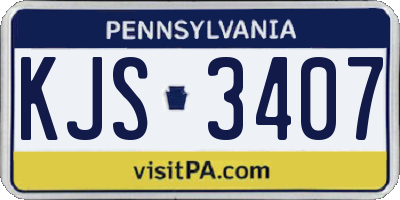 PA license plate KJS3407