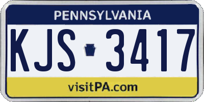 PA license plate KJS3417