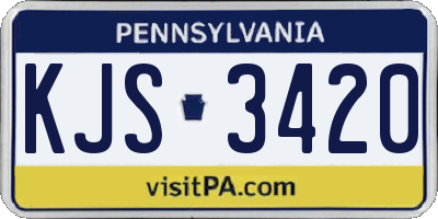 PA license plate KJS3420