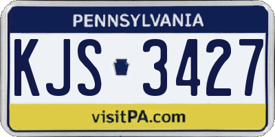 PA license plate KJS3427