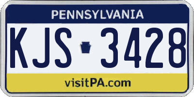 PA license plate KJS3428