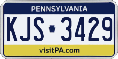 PA license plate KJS3429