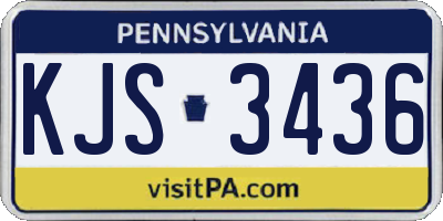 PA license plate KJS3436
