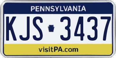 PA license plate KJS3437