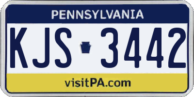 PA license plate KJS3442