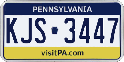 PA license plate KJS3447