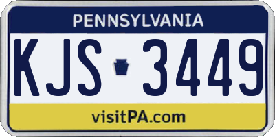 PA license plate KJS3449