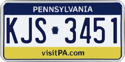 PA license plate KJS3451