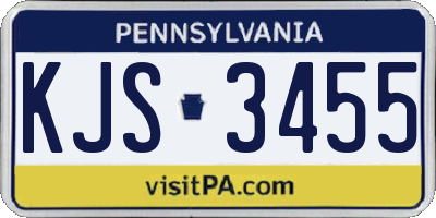 PA license plate KJS3455