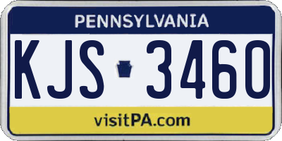 PA license plate KJS3460