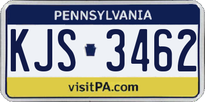 PA license plate KJS3462