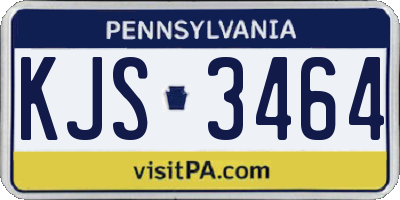 PA license plate KJS3464