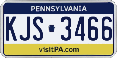 PA license plate KJS3466