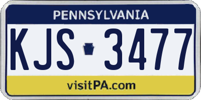 PA license plate KJS3477