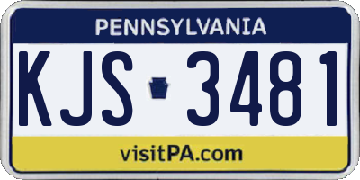 PA license plate KJS3481