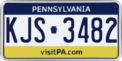 PA license plate KJS3482
