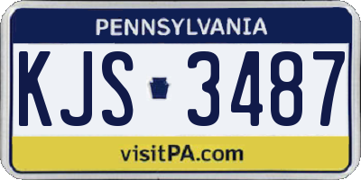 PA license plate KJS3487