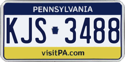 PA license plate KJS3488