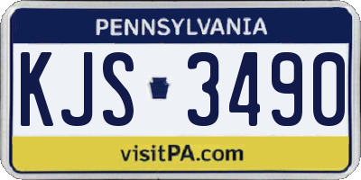 PA license plate KJS3490