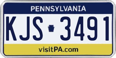 PA license plate KJS3491