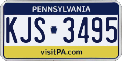 PA license plate KJS3495