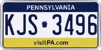PA license plate KJS3496