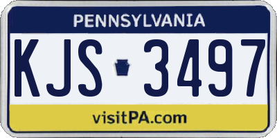 PA license plate KJS3497