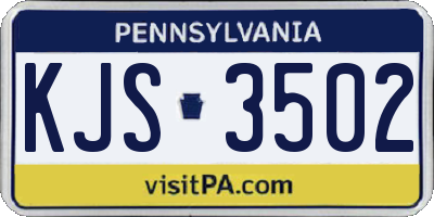 PA license plate KJS3502