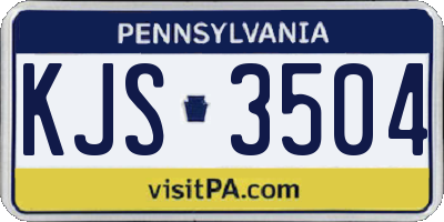 PA license plate KJS3504