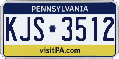 PA license plate KJS3512