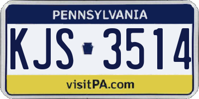 PA license plate KJS3514