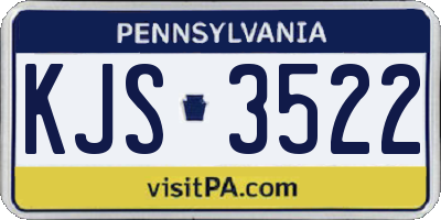 PA license plate KJS3522