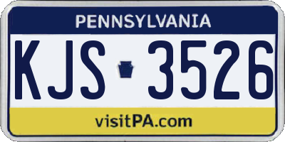 PA license plate KJS3526