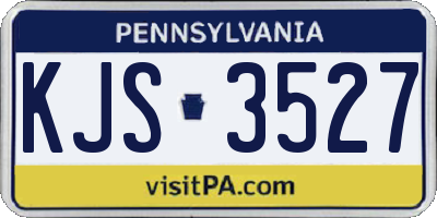 PA license plate KJS3527